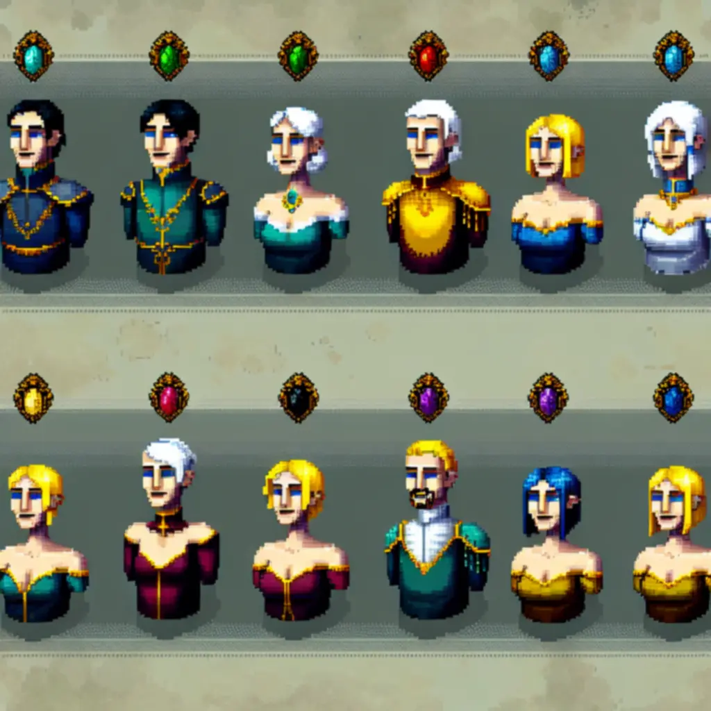 Portrety Bergsonów – bohaterowie w pikselowej stylistyce